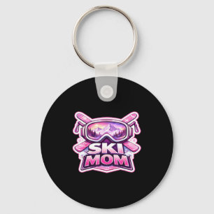 Ski mom skiing mother's day skier mama winter keychain