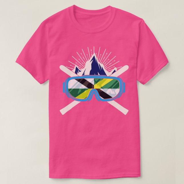 Ski Monterey California Flag Skiing Skier Winter S T-Shirt (Design Front)