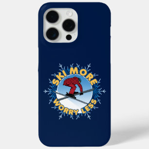 Ski More Worry Less   Skiing Quote iPhone 15 Pro Max Case