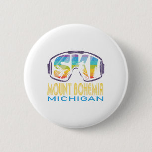 Ski Mount Bohemia Michigan Skiing Vacation  Button
