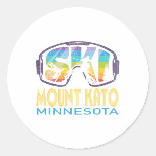 Ski Mount Kato Minnesota Skiing Vacation  Classic Round Sticker