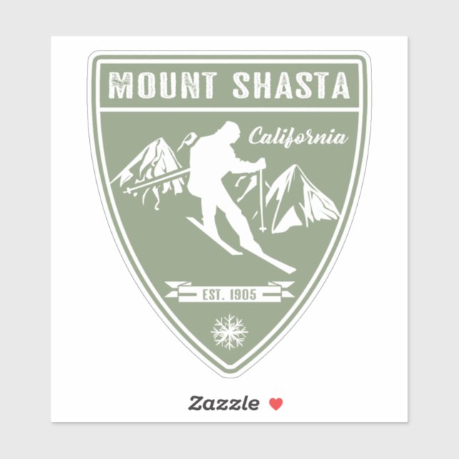 Ski Mount Shasta California Sticker (Sheet)