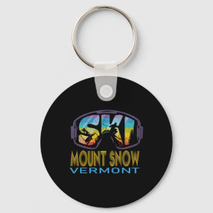 Ski Mount Snow Vermont Skiing Vacation Keychain