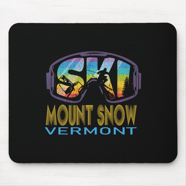 Ski Mount Snow Vermont Skiing Vacation  Mouse Pad (Front)
