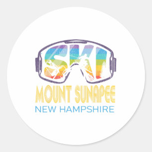 Ski Mount Sunapee New Hampshire Skiing Vacation  Classic Round Sticker