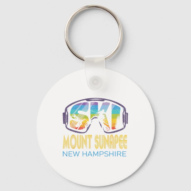 Ski Mount Sunapee New Hampshire Skiing Vacation  Keychain (Front)