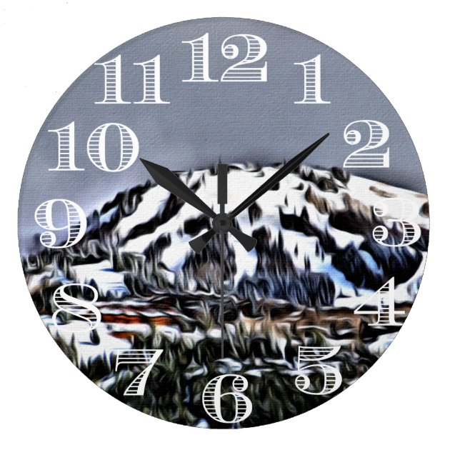 Wall Clock Globetrotter  List skiing mountain Printed Acryl Acrylglass 