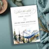 Ski Mountain Telluride Colorado Watercolor Wedding
