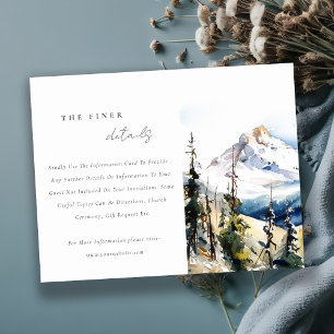 Ski Mountain Telluride Colorado Wedding Details Enclosure Card