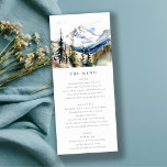 Ski Mountain Telluride Colorado Wedding Menu Card<br><div class="desc">If you need any further customization please feel free to email me on yellowfebstudio@gmail.com. or message via Zazzle.</div>