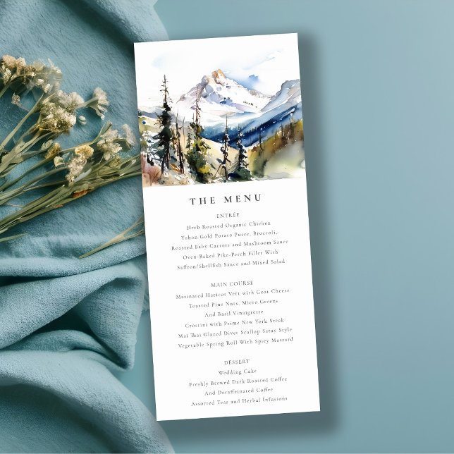 Ski Mountain Telluride Colorado Wedding Menu Card (Creator Uploaded)
