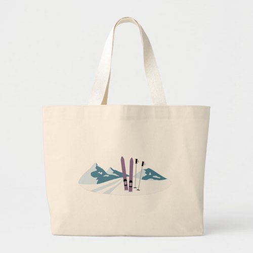 Ski Mountains Large Tote Bag