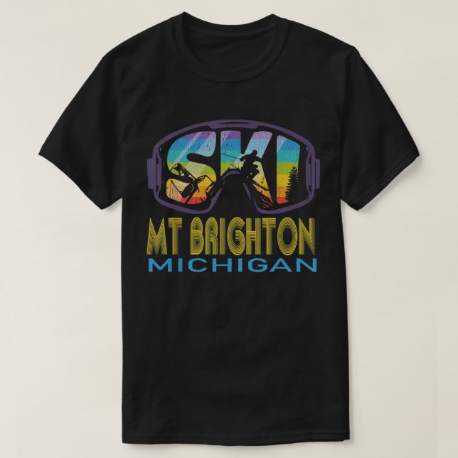 Ski Mt Brighton Michigan Skiing Vacation T-Shirt (Design Front)