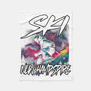 Ski New Hampshire Downhill Skiing Adventure Nh Usa Fleece Blanket