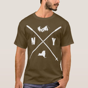 Ski New York Slopes Vintage Skiing Mountains T-Shirt