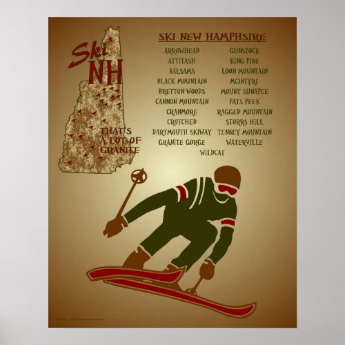 Ski NH Poster Friends Discount