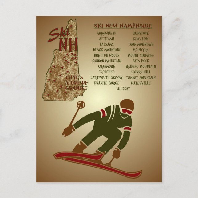 Ski NH Poster Postcard (Front)