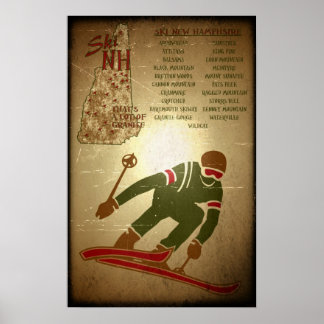 Ski NH Vintage-look Ski Poster