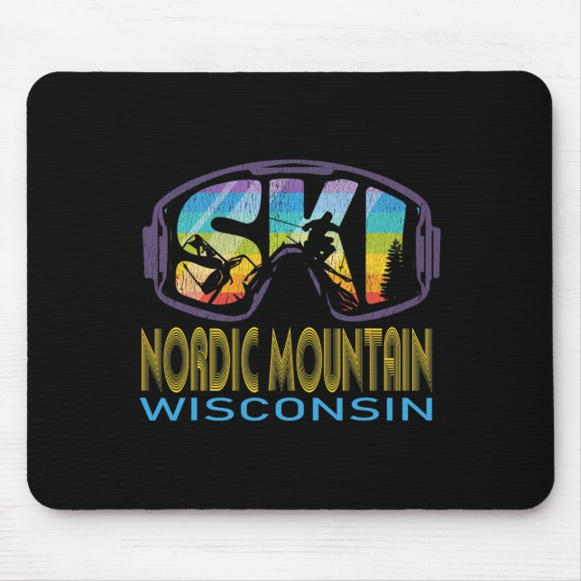 Ski Nordic Mountain Wisconsin Skiing Vacation  Mouse Pad (Front)