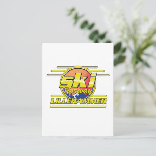 Ski Norway Lillehammer 80s vibe Postcard