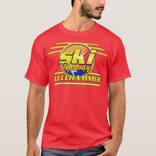 Ski Norway Lillehammer 80s vibe T_Shirt