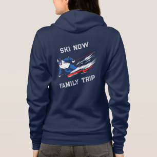 Ski Now Work Later Skiing Enthusiasts Custom Hoodie