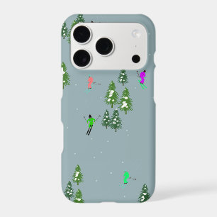 Ski Opening Christmas Skiing Holiday Skiers Blue iPhone 17 Pro Case