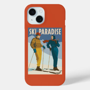Ski Paradise Vintage Print iPhone 15 Case