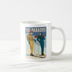 Ski Paradise Vintage Print Coffee Mug