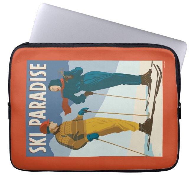 Ski Paradise Vintage  Print Laptop Sleeve (Front)