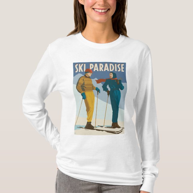 Ski Paradise Vintage  Print T-Shirt (Front)