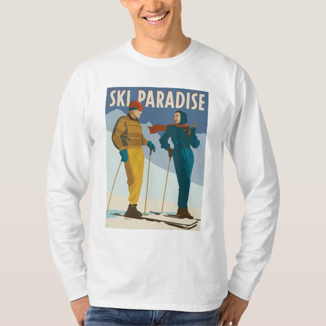 Ski Paradise Vintage  Print T-Shirt (Front)