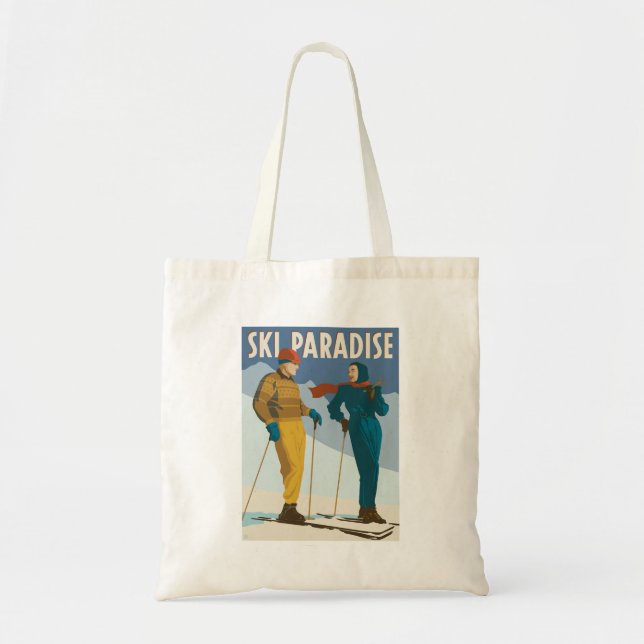 Ski Paradise Vintage  Print Tote Bag (Front)