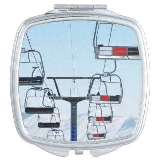 Ski Park Chairlifts Compact Mirror