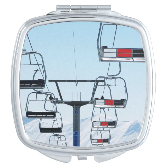 Ski Park Chairlifts Compact Mirror (Front)