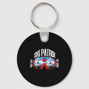 Ski patrol fall haul _ winter sports _ skiing skie keychain