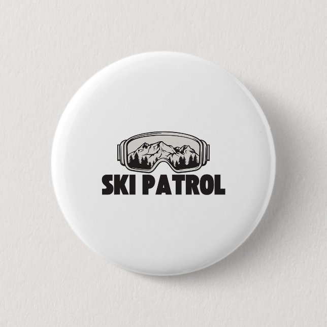 Ski Patrol Winter Skiing Goggles Mountain Trip  Button (Front)
