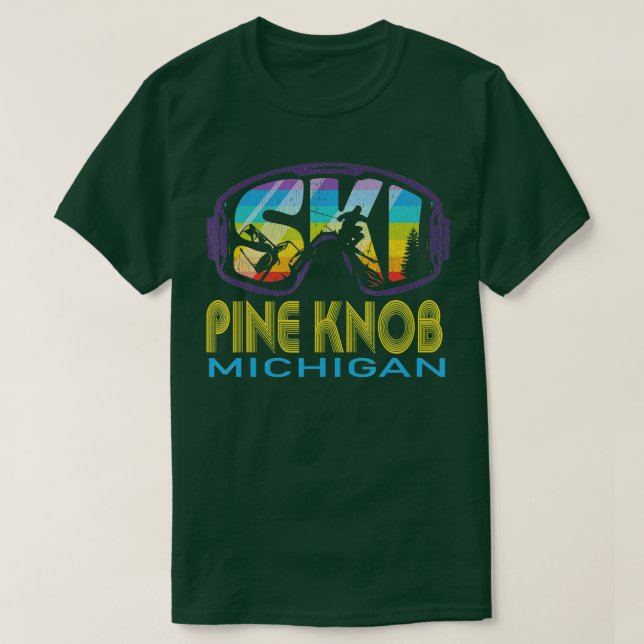 Ski Pine Knob Michigan Skiing Vacation  T-Shirt (Design Front)
