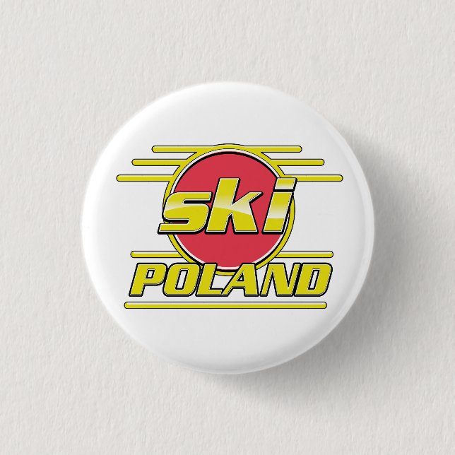 Ski Poland 80s logo Button (Front)