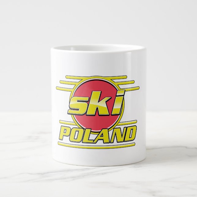 Ski Poland 80s logo Giant Coffee Mug (Front)