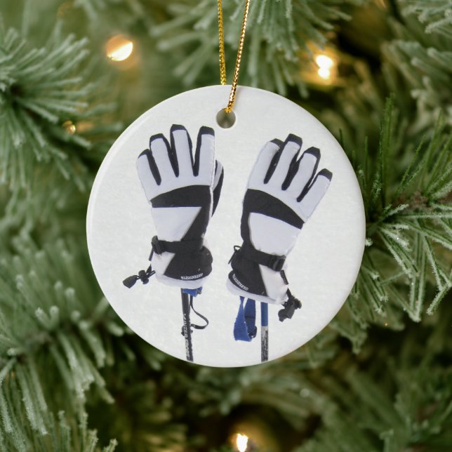 Ski Poles and Gloves Ornament (Tree)