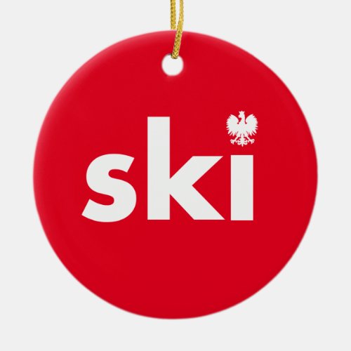 Ski Polish Last Name Christmas Ornament
