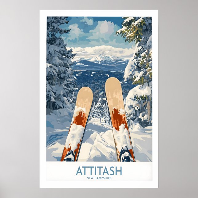 Ski Poster Attitash New Hampshire 1 (Front)