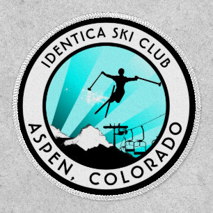 SKI powder trail club patch with location
