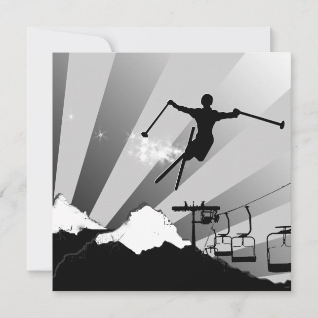 ski : powder trail invitation (Front)