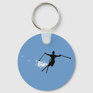 ski powder trail keychain