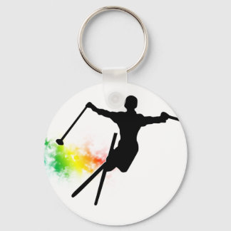 ski powder trail keychain