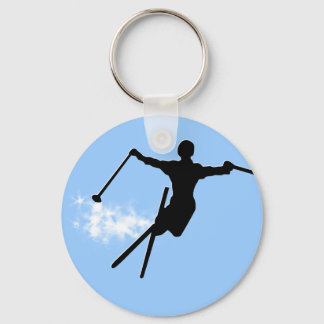 ski powder trail keychain