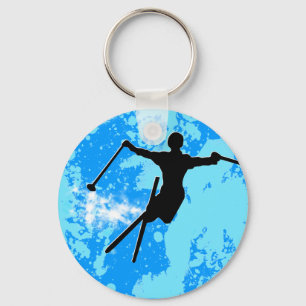 ski powder trail keychain