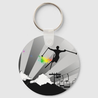 ski powder trail keychain